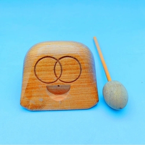 Wholesale Solid Wood Single Tone Wood <b>Block</b> With Mallet Orff Percussion Instrument Kids <b>Wooden</b> Temple <b>Block</b> Rhythm Musical - Product Image 2
