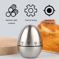 Minuterie de cuisine manuelle 60 minutes compte à rebours mécanique alarme forte minuterie de cuisson des œufs de cuisine en acier inoxydable