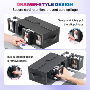 Juzi xử lý thiết kế PU xách tay pokemened Yugioh TCG lưu trữ hộp boong với khay xúc xắc tùy chỉnh bên tải chỉ huy mtg hộp boong - Product Image 5