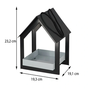 Alimentador de pájaros para exteriores JH-Mech, diseño moderno, versátil, ligero, gran durabilidad, colgante, fuerte, de acero negro, comedero para pájaros salvajes - Product Image 2