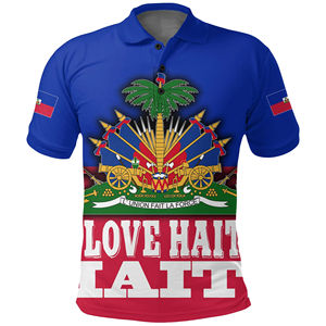 Los polos más populares de Haití para hombres Ventas directas de fábrica Kanaloa Tatau Gen Impresión de logotipo haitiano Polo Camiseta de secado rápido - Product Image 6