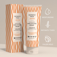 Gel-Crème Coiffant Bio OEM à Tenue Forte, Nourrissant et Hydratant, à la Biotine et Vitamine E, pour Lissage et Définition des Boucles