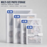 Album photo miniature en plastique givré de 3, 4, 5, 6 pouces, porte-cartes, classeur pour cartes photo, livre de rangement pour impressions