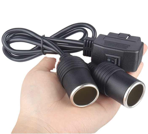 多功能高品质 16 针公头 OBD II 2 母头点烟器 Y 型电缆线束 PVC 汽车爱好者 - Product Image 4