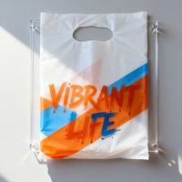 Sacs de courses personnalisés en HDPE/PE, durables, réutilisables, découpés sur mesure, longueur main, avec logo personnalisé, impression par gravure/sérigraphie mm