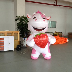 Vache gonflable Air Dancer avec fraise, 8-10 pieds, impression numérique multicolore, alimentation électrique, modèle publicitaire - Product Image 2