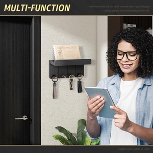 Moderno Porta Llaves <span class=keywords><strong>de</strong></span> Madera para Montar en la <span class=keywords><strong>Pared</strong></span>, para Sala <span class=keywords><strong>de</strong></span> Estar, Pasillo, Entrada, Almacenamiento <span class=keywords><strong>de</strong></span> Cartas, Gafas, Postales, Paraguas - Product Image 4