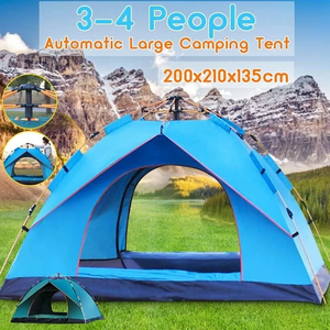 Tente de camping tout-terrain quatre saisons imperméable à double couche, facile à transporter, installation rapide, légère et pliable pour pique-nique en famille et voyages - Product Image 2