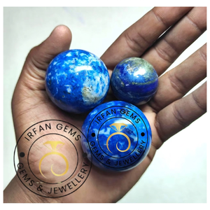 IRFAN GEMS ลูกแก้วลาพิส ลาซูลี ทรงกลม ขัดเงา สีน้ำเงิน สำหรับทำเครื่องประดับ ลูกแก้วคริสตัลลาพิส ลาซูลี ราคาขายส่ง - Product Image 5