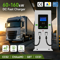 Estación de Carga para Vehículos Eléctricos Deedian, 60kW 120kW 160kW, Cargador Rápido de CC Montado en el Suelo, CCS2 GBT OCPP1.6J RFID IP54 IP55, Comercial, Venta al Por Mayor