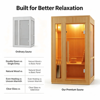Cabine de sauna sur mesure haut de gamme, sauna infrarouge moderne en bois pour villa de luxe, centre de spa et de bien-être, fabricant