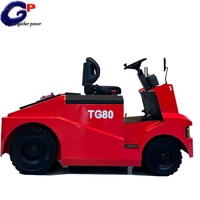 Pneu solide de tracteur de remorquage électrique de 8 tonnes, avec goupille de traction avant et arrière, batterie 48V/300ah