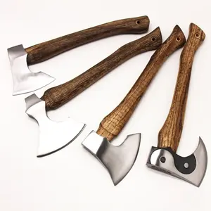 Forged Carbon Steel Viking Axe Wood handle Felling Axe Camping Hatchet Best gift Tomahawks axe