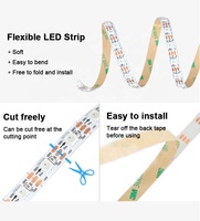 Bandes lumineuses intelligentes DC5V WS2812B WS2812 WS 2812b 30/60/144 LED/m Pixel RGB adressables WS2812b