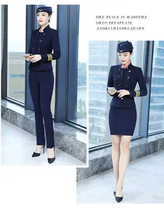 Donna air hostess costume di modo sexy hostess compagnia aerea uniformi