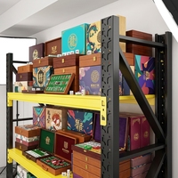 Présentoir de jeu de Mahjong industriel chic - Extra large, 4 niveaux, rangement robuste pour ensembles de jeu de luxe
