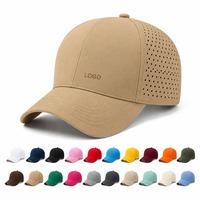 Casquette de baseball personnalisée perforée au laser OEM respirante à 6 panneaux avec visière incurvée en coton, style Dad Hat, vente en gros