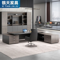 XTLBZ-059 Bureau de direction moderne en bois de luxe pour PDG - Couleurs et dimensions personnalisables, design extensible