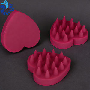 Heart Shaped <b>Silicone</b> Shampoo Massage Brush Soft Rounded Spa Cleaning <b>Tool</b> For Showering Hair Salon Use - Product Image 1