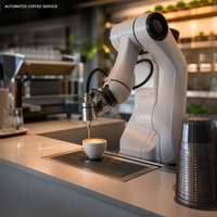 Robot Barista Kopi Otomatis 6 Axis Lengan Robot Mesin Kopi Latte Art untuk Kedai Kopi Ritel untuk Otomatisasi Pabrik