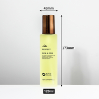Botol Semprot Kaca Frosted 120ml Desain Baru dengan Tutup Tembaga untuk Krim Wajah & Kemasan Perawatan Kulit Bentuk Toner Body Mist Parfum