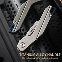 Couteau en titane PioneerEDC Mini Outil EDC portable Couteau pliant Couteau multifonctionnel pour l'extérieur Couteau à sculpter personnalisable