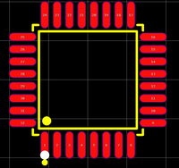 Gamme de températures MC9S08PA16AVLC, variante V (-40°C à 105°C), variante M (-40°C à 125°C). Boîtier LQFP-32 pour montage SMT MCU/MPU/SOC