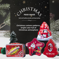 Dongguan Factory Boîte de Noël en fer blanc pour cadeau Paquet de bonbons et de biscuits Boîtes de Noël pour gâteaux Boîte de Noël en forme d'arbre avec fenêtre