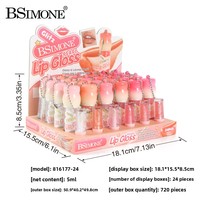 Gloss et laque à lèvres liquides populaires nacrés naturels durables avec formule hydratante effet miroir, boîte personnalisable avec logo