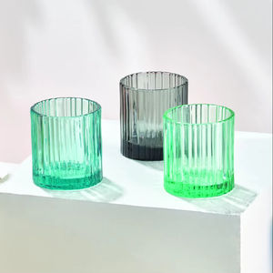 Verres à vin en verre de marque Brandani, fabriqués en Italie, réutilisables, durables, portables, style côtelé moderne, pour la maison et le bar - Product Image 1