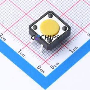 TP11013543 Tactile Switch Through hole Component (THT),12x12mm Switch Single Pole Single Throw Round Button 3.5N Through Hole - Product Image 1
