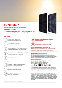 Venta al por mayor de paneles solares bifaciales 132 celdas tipo N TOPBiHiKu7 CS7N TB-AG inversor 690W-720W rango de potencia 15Kw-25Kw capacidad - Product Image 6