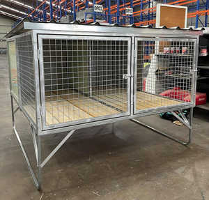 Chenil pour chien de luxe en acier galvanisé, fermé, avec serrure à bouton, écologique, pour usage extérieur, boîte surélevée pour protéger votre chien - Product Image 3