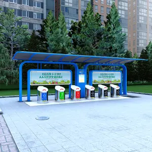 Household Waste Foot-operated Waste Collection recycle bins outdoor garbage container underground Kiosks Factory Customised