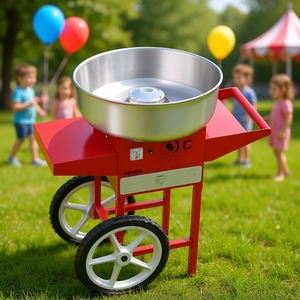 Machine à Barbe à Papa Commerciale Vevor 1L avec Chariot, Prête à l'Emploi pour Fêtes, Rouge - Product Image 2