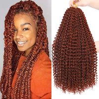 Dreadlocks synthétiques teintes de 18 pouces, style Passion Twist, ondulées, pour tresses au crochet, longues et douces, avec fixation à l'eau chaude