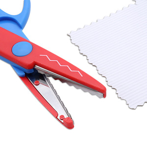 Craft Scissors Red Blue Stainless Steel Straight Head For Paper Crafts Home Use DIY Cutting Tool - Product Image 1