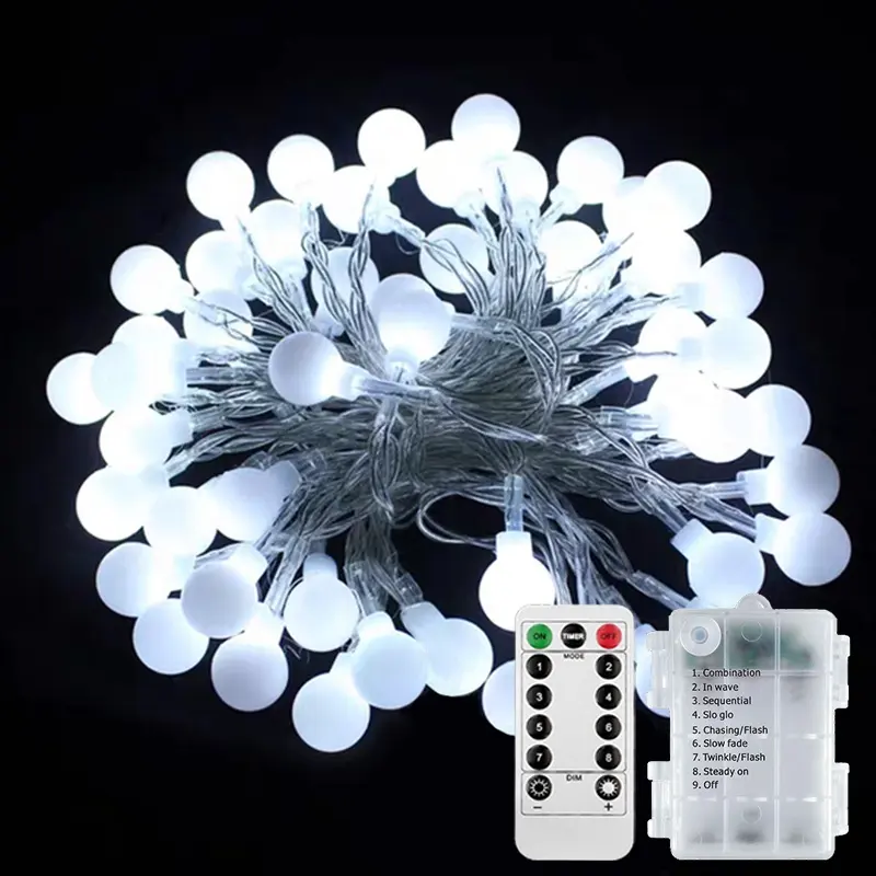 valentines day Christmas String Lights Led Outdoor Warm White Led String Light White Ball Decorative Led Lights String