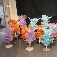 Centre de table LEDA, fleurs artificielles géantes, accessoires pour événements de mariage, fleurs géantes en organza faites à la main, installation artistique
