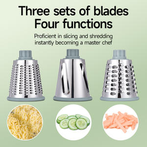 Nouvel outil de cuisine design, coupe-légumes, râpe à fromage rotative 3 en 1 sans BPA, râpe à zucchini, noix, légumes, trancheuse - Product Image 2