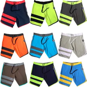 Pantalones cortos de baño impermeables para hombre, poliéster, bolsillo, 4 vías, hurley