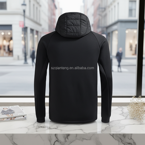 AQTQ <strong>Men</strong> Hybrid Quilted Puffer <strong>Jacket</strong> with Hood <strong>Lightweight</strong> Insulated Warmth Raglan Sleeve Water-Resistant Outdoor Casual Coat - Product Image 5