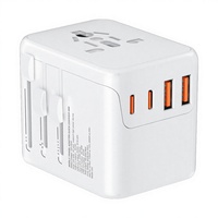 Adaptateur de prise de voyage 3.4A USB et Type C, compatible avec le Royaume-Uni, les États-Unis, l'UE, l'Australie, chargeur de voyage 17W pour ordinateurs portables, tablettes, téléphones mobiles