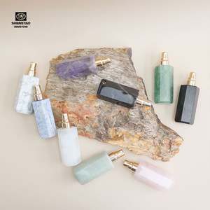 Nouveau design de parfum de luxe pour femmes 8 ml bouteille vide en cristal de quartz rose - Product Image 2