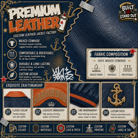 Veste en cuir de vachette ciré sur mesure pour homme, avec patch brodé en 3D, deux tons, en cuir véritable, streetwear, vêtement d'extérieur