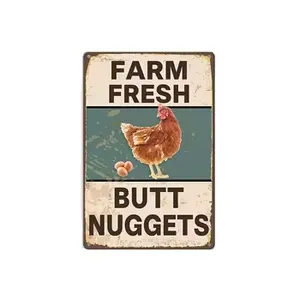Panneaux en métal en gros rétro Vintage Chicken Coop Signs pour ferme Yard Decor Metal Signs