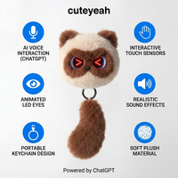Porte-clés en peluche interactif vocal IA personnalisé par le fabricant, effets sonores réalistes, jouet portable, breloque de sac, porte-clés électronique en peluche