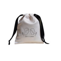 Sac de rangement de luxe en satin avec cordon de serrage, grande taille, personnalisable avec logo, pour chaussures, sacs à main et vêtements