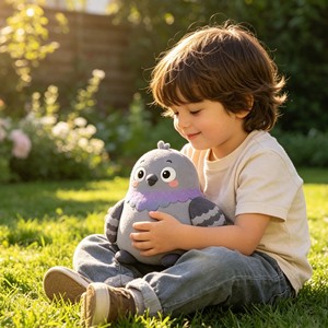 Peluche personnalisée hautement réductrice, adorable pigeon gris, jouet en peluche doux et mignon - Product Image 5