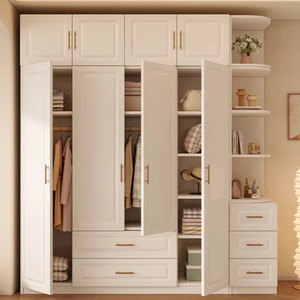 Armoire autoportante en bois massif sur mesure pour maison moderne, étagères réglables durables, porte à charnières élégante, meuble de rangement pour vêtements - Product Image 3